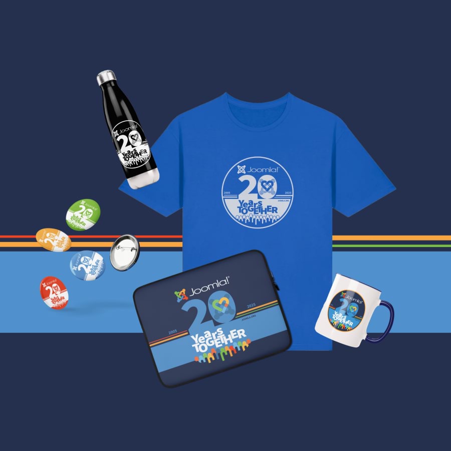 Joomla! 20th anniversary merch